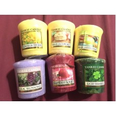 6 Yankee Candle Wax Votive Mini Candle approx 15 hrs ea   372402624215